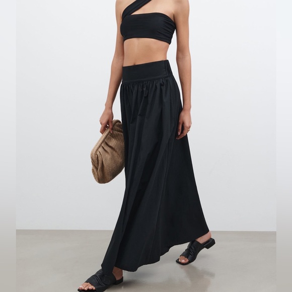 Marcella NYC Dresses & Skirts - NWT Marcella NYC Raven Black Cotton Maxi Skirt W/Pockets